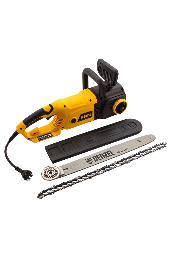 Пила цепная электрическая EDS-2000, 2 кВт,продольная, шина 40 см, шаг 3/8, паз 1.3 мм, 56 звеньев Denzel