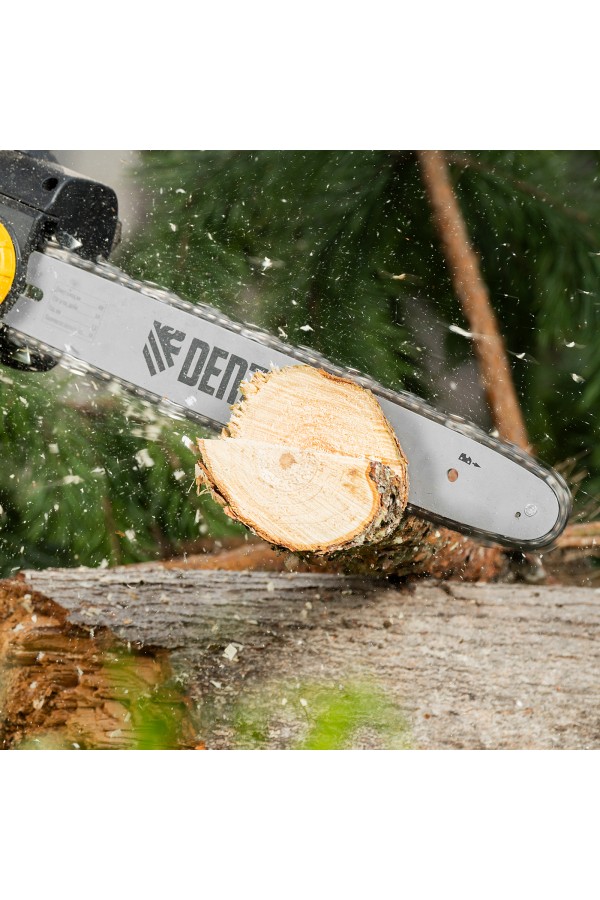 Пила цепная электрическая EDS-2000, 2 кВт,продольная, шина 40 см, шаг 3/8, паз 1.3 мм, 56 звеньев Denzel