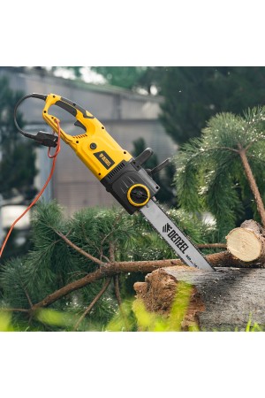 Пила цепная электрическая EDS-2000, 2 кВт,продольная, шина 40 см, шаг 3/8, паз 1.3 мм, 56 звеньев Denzel