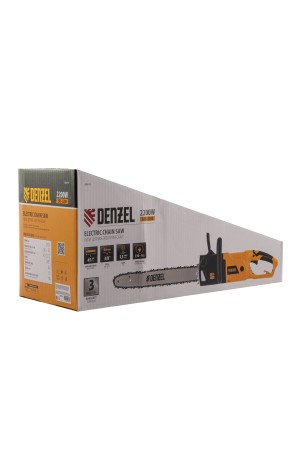 Пила цепная электрическая EDS-2200, 2.2 кВт,продольная, шина 45 см, шаг 3/8, паз 1.3 мм, 62 звена Denzel