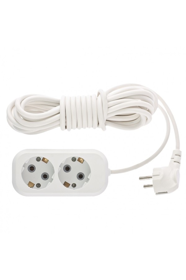 Удлинитель бытовой серия УХз-10, с заземлением, 5 м, 2 розетки, 10А Stern