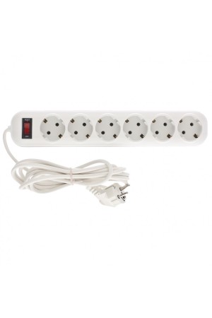 Удлинитель бытовой серия EF, с заземлением и выключателем, 2 м, 6 розеток, 10 A Stern
