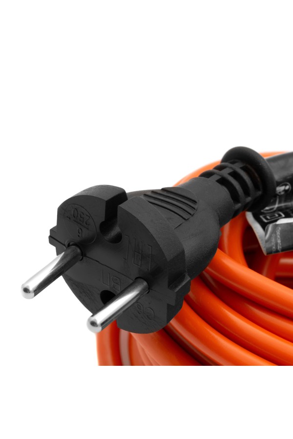 Удлинитель-шнур силовой 20 м, 6А, тип УХз6, ПВС, 1 розетка без заземления Сибртех