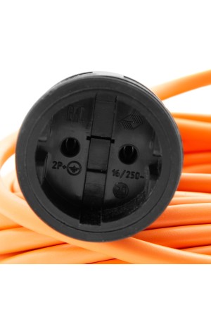 Удлинитель-шнур силовой 20 м, 16А, тип УХ16, ПВС, 1 розетка без заземления Сибртех