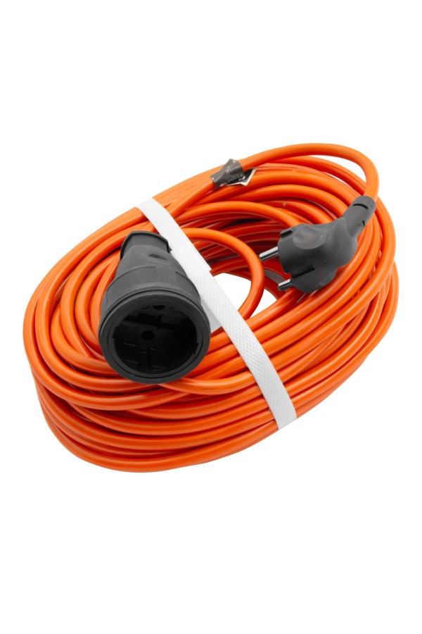 Удлинитель-шнур силовой 20 м, 16А, тип УХ16, ПВС, усиленный, 1 розетка без заземления Сибртех