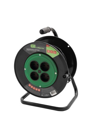 Удлинитель силовой 30 м, 10А, тип УХ10, ПВС, на кабельной катушке, 4 розетки без заземления Сибртех