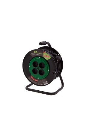 Удлинитель силовой 50 м, 16А, тип УХ10, ПВС, на кабельной катушке, 4 розетки без заземления Сибртех