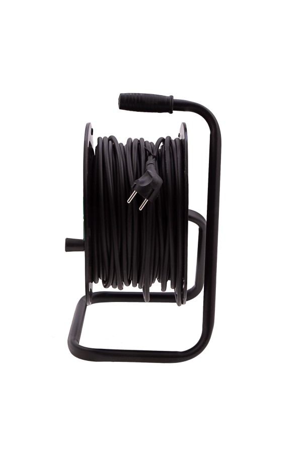 Удлинитель силовой 50 м, 16А, тип УХ10, ПВС, на кабельной катушке, 4 розетки без заземления Сибртех