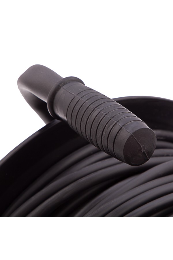 Удлинитель силовой 50 м, 16А, тип УХ10, ПВС, на кабельной катушке, 4 розетки без заземления Сибртех