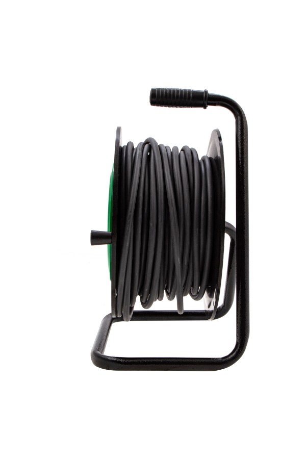 Удлинитель силовой 30 м, 16А, тип УХ10, ПВС, усиленный, на кабельной катушке, 4 розетки без заземления Сибртех