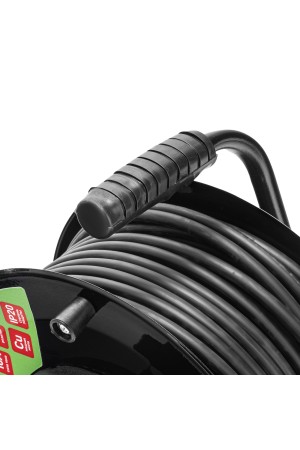 Удлинитель силовой 50 м, 16А, тип УХз16, ПВС 3 x 2.5 мм, на стальной катушке, 4 розетки Сибртех