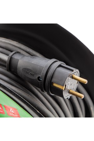 Удлинитель силовой 20 м, 16А, тип УХз16, КГ 3 x 1.5 мм, на стальной катушке, 4 розетки Сибртех