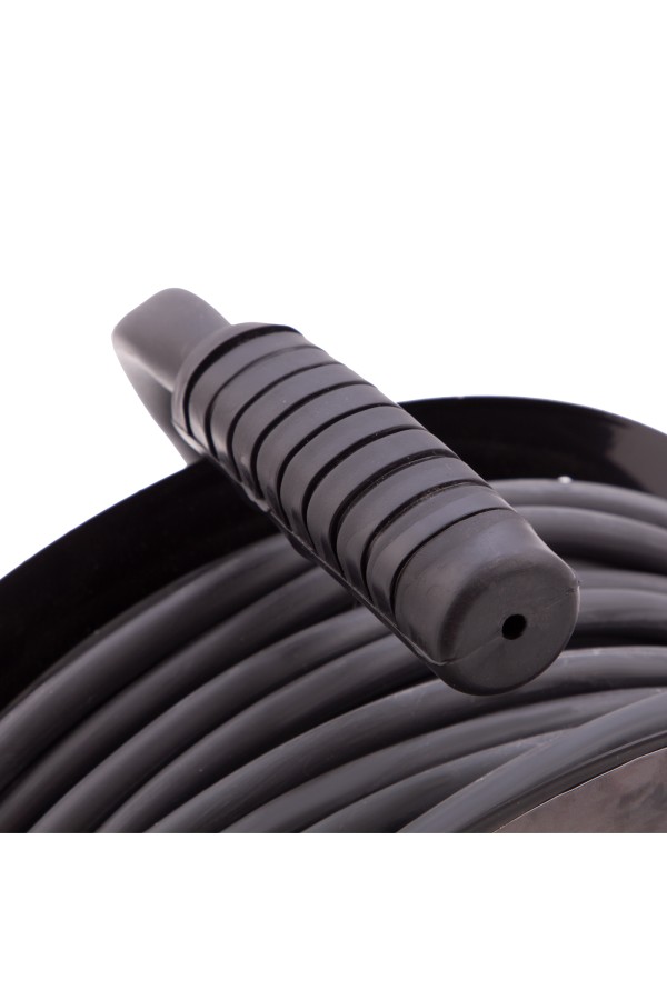 Удлинитель силовой 50 м, 16А, тип УХз16, КГ 3 x 1.5 мм, на стальной катушке, 4 розетки Сибртех