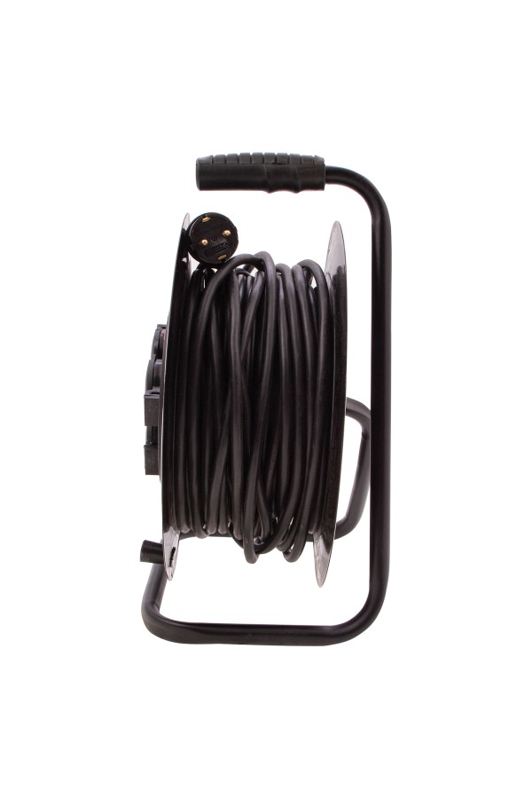 Удлинитель силовой 30 м, 16А, тип УХз16,  КГ 3 x 2.5 мм, на стальной катушке, 4 розетки Сибртех