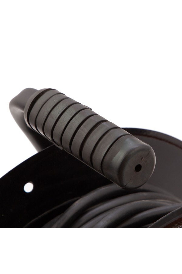 Удлинитель силовой 30 м, 16А, тип УХз16,  КГ 3 x 2.5 мм, на стальной катушке, 4 розетки Сибртех