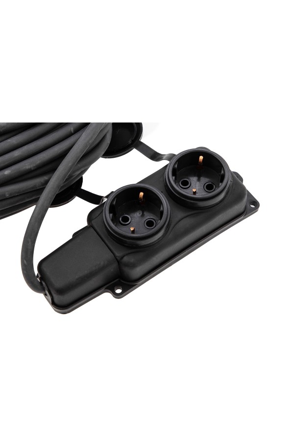 Удлинитель силовой 20 м, 16А, тип УХз16, КГ 3 x 1.5 мм, 2 розетки, Сибртех