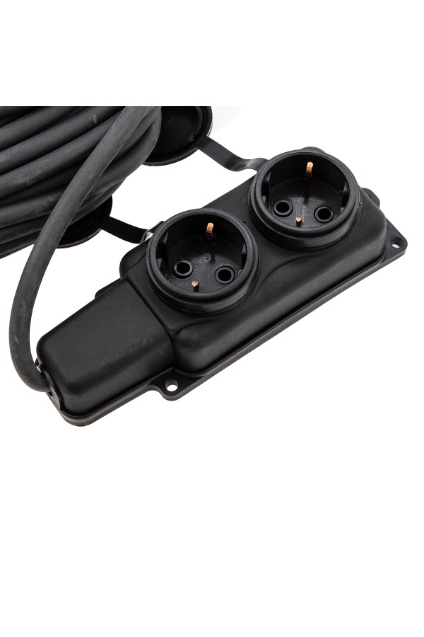 Удлинитель силовой 20 м, 16А, тип УХз16, КГ 3 x 1.5 мм, 2 розетки, Сибртех