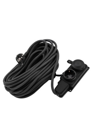 Удлинитель силовой 20 м, 16А, тип УХз16, КГ 3 x 1.5 мм, 2 розетки, Россия Сибртех