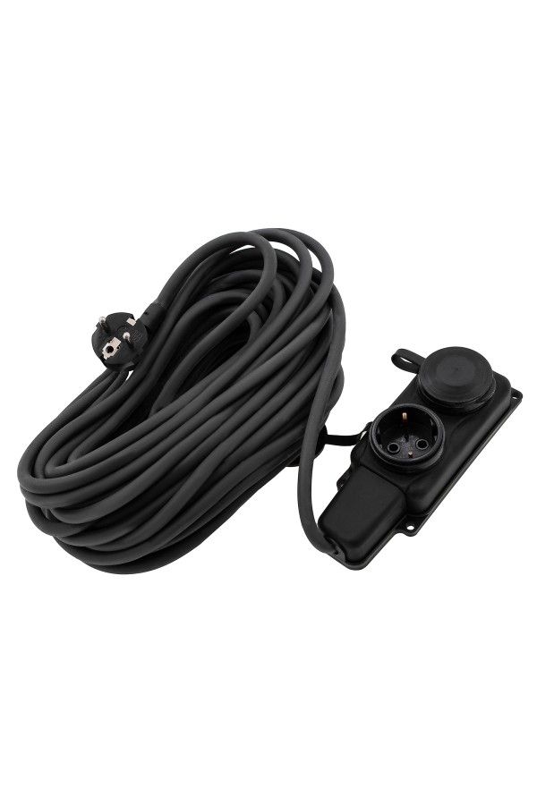 Удлинитель силовой 20 м, 16А, тип УХз16, КГ 3 x 1.5 мм, 2 розетки, Сибртех