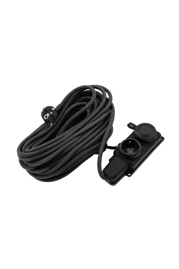 Удлинитель силовой 20 м, 16А, тип УХз16, КГ 3 x 1.5 мм, 2 розетки, Сибртех