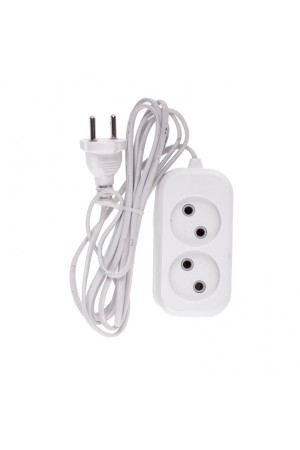 Удлинитель бытовой, без заземления, 3 м, 2 розетки, 6 A, серия УХ6 Denzel