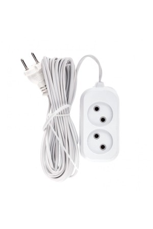 Удлинитель бытовой, без заземления, 7 м, 2 розетки, 6 А, серия УХ6 Denzel