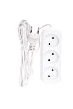 Удлинитель бытовой, без заземления, 3 м, 3 розетки, 6 A, серия УХ6 Denzel