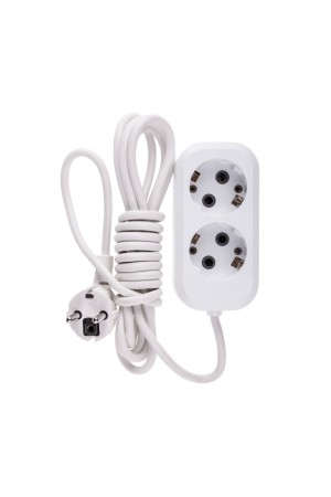 Удлинитель бытовой, серия УХз-10-203, с заземлением, 3 м, 2 розетки, 10 А Denzel