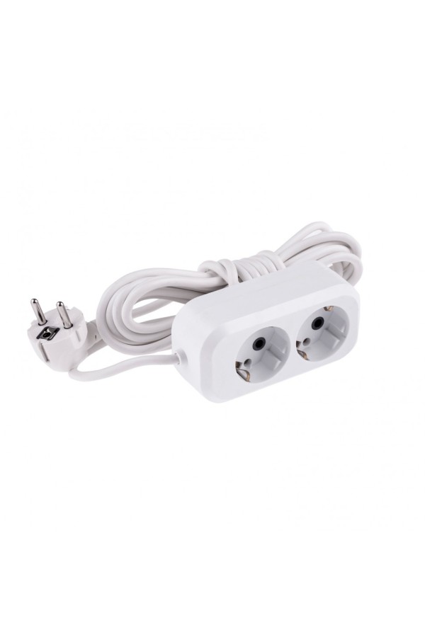 Удлинитель бытовой, серия УХз-10-205, с заземлением, 5 м, 2 розетки, 10 А Denzel