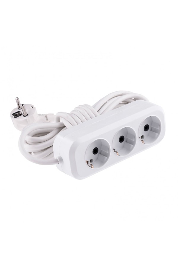 Удлинитель бытовой, серия УХз-10-305, с заземлением, 5 м, 3 розетки, 10 A Denzel