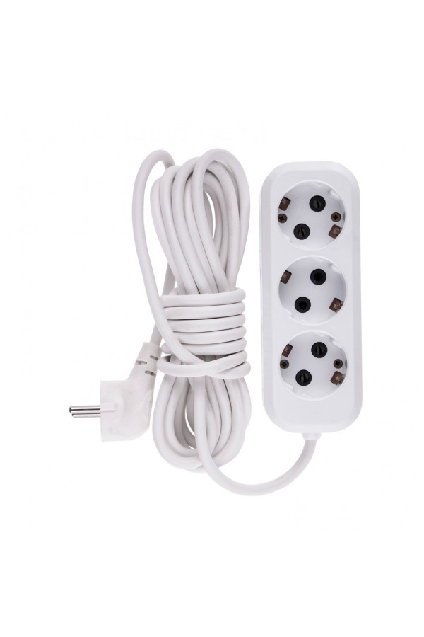 Удлинитель бытовой, серия УХз-10-305, с заземлением, 5 м, 3 розетки, 10 A Denzel