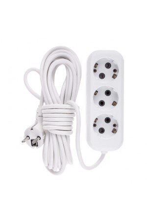 Удлинитель бытовой, серия УХз-10-307, с заземлением, 7 м, 3 розетки, 10 А Denzel