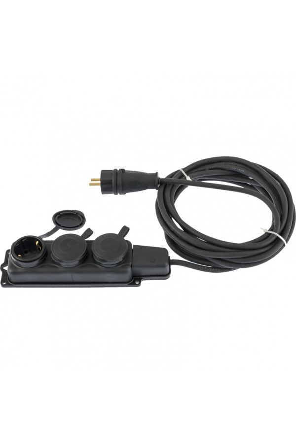 Удлинитель электрический силовой, 10 м, 3 х 1.5 мм, 16 А, тип УХЗ-16, Denzel