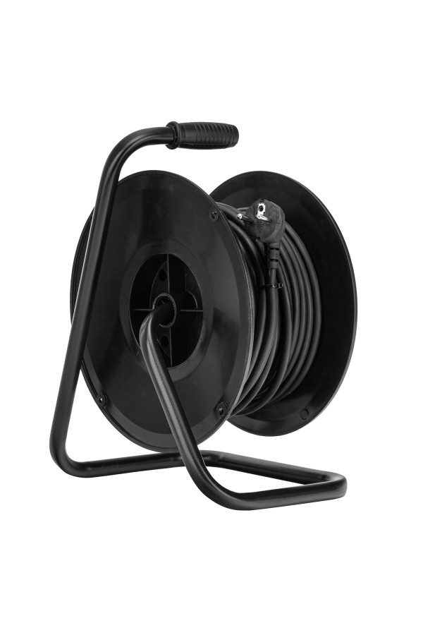 Удлинитель силовой на кабельной катушке, ПВС, 25 м, 4 розетки с крышкой, IP44, 16А, УХз16, Сибртех