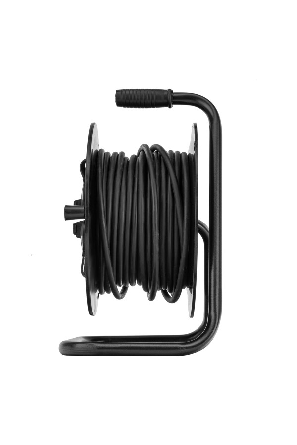 Удлинитель силовой на кабельной катушке, ПВС, 25 м, 4 розетки с крышкой, IP44, 16А, УХз16, Сибртех