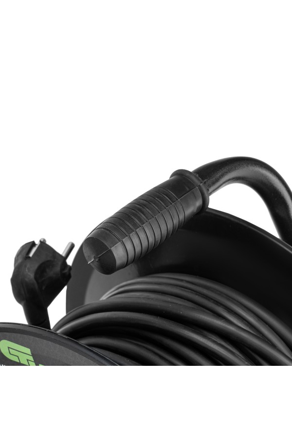 Удлинитель силовой на кабельной катушке, ПВС, 25 м, 4 розетки с крышкой, IP44, 16А, УХз16, Сибртех