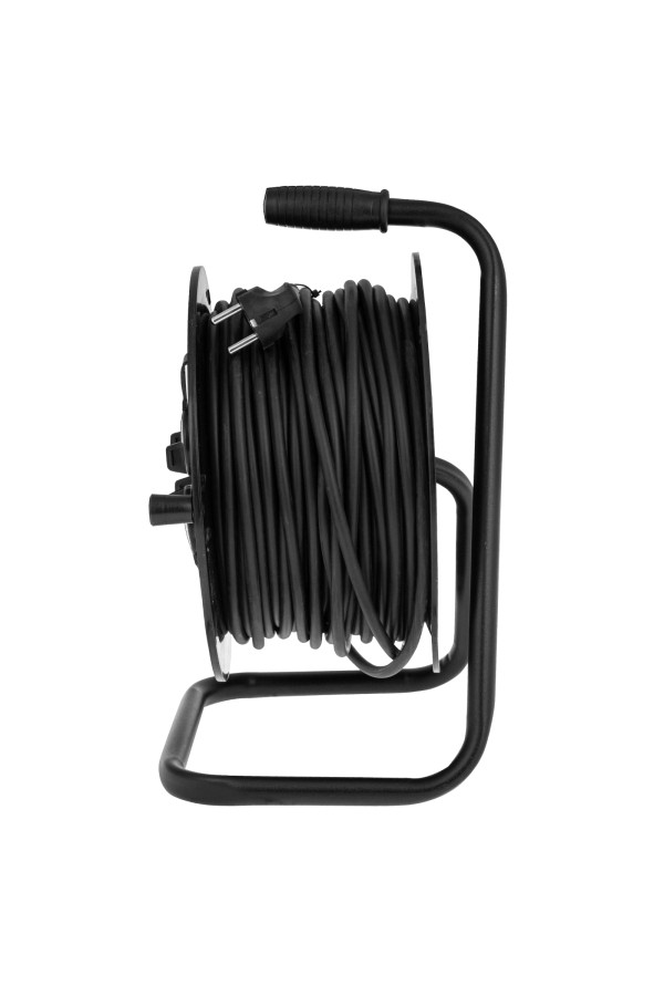 Удлинитель силовой на кабельной катушке, ПВС, 50 м, 4 розетки с крышкой, IP44, 16А, УХз16, Сибртех