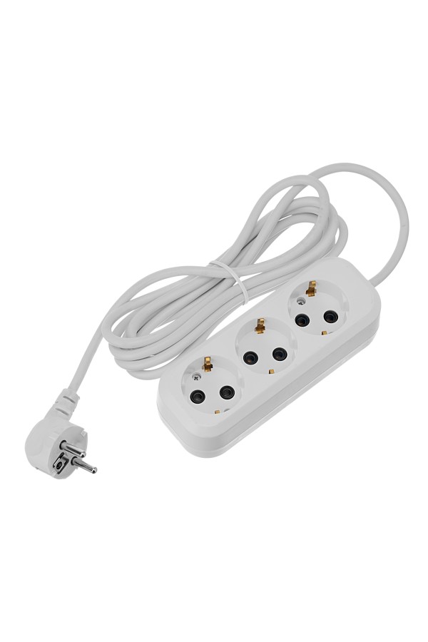 Удлинитель бытовой 3 м, 10A, тип УХз10, с заземлением, 3 розетки Сибртех
