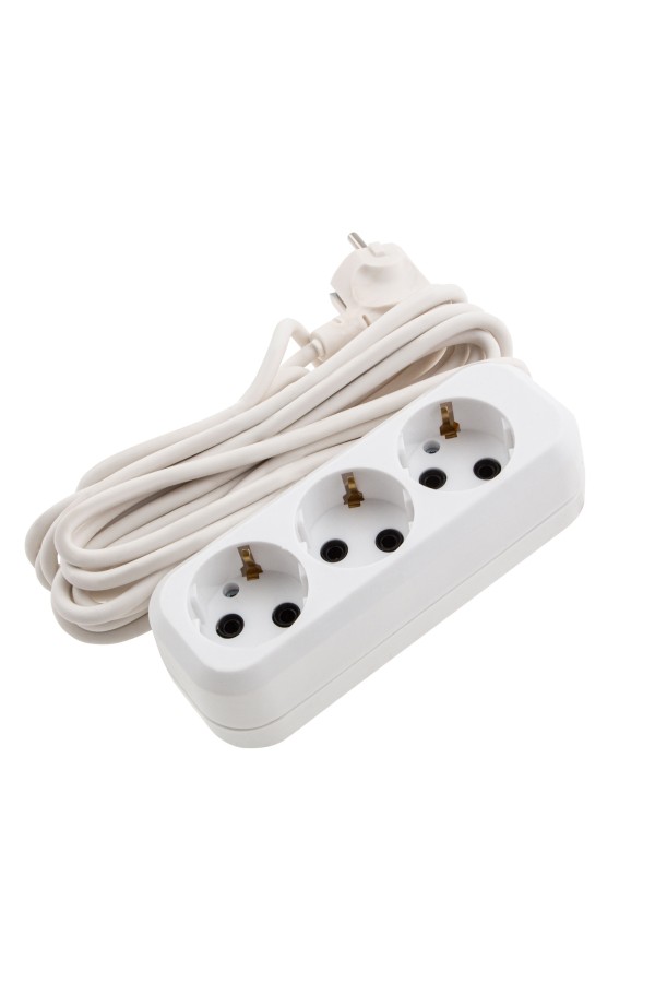 Удлинитель бытовой 5 м, 10A, тип УХз10, с заземлением, 3 розетки Сибртех