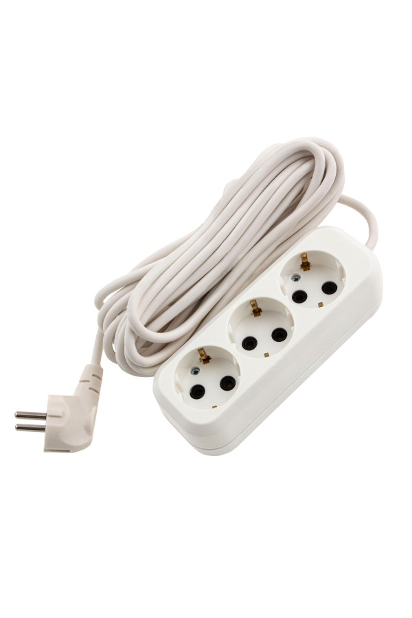 Удлинитель бытовой 7 м, 10А, тип УХз10, с заземлением, 3 розетки Сибртех