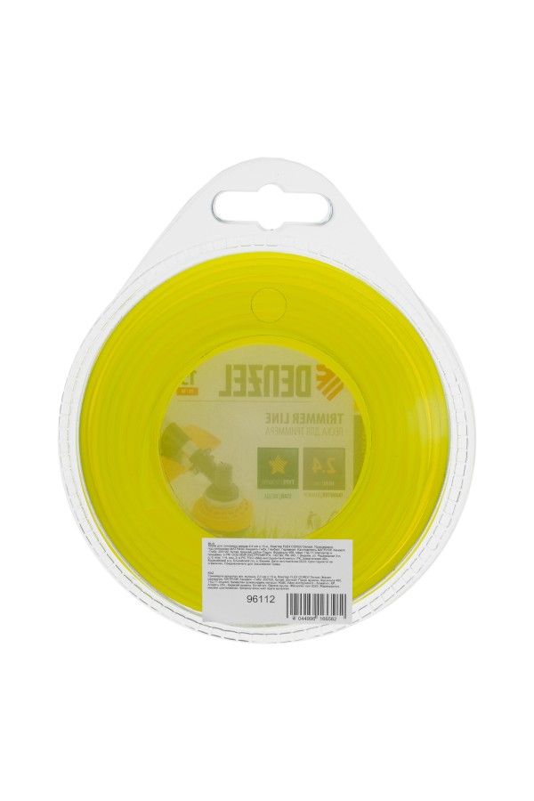 Леска для триммера, звезда 2.4 мм х 15 м, блистер Flex cord Denzel