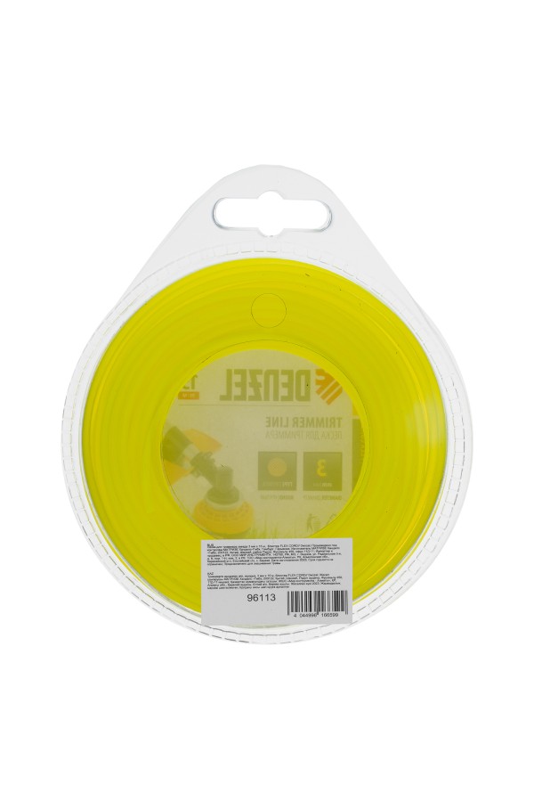 Леска для триммера, звезда 3 мм х 15 м, блистер Flex cord Denzel