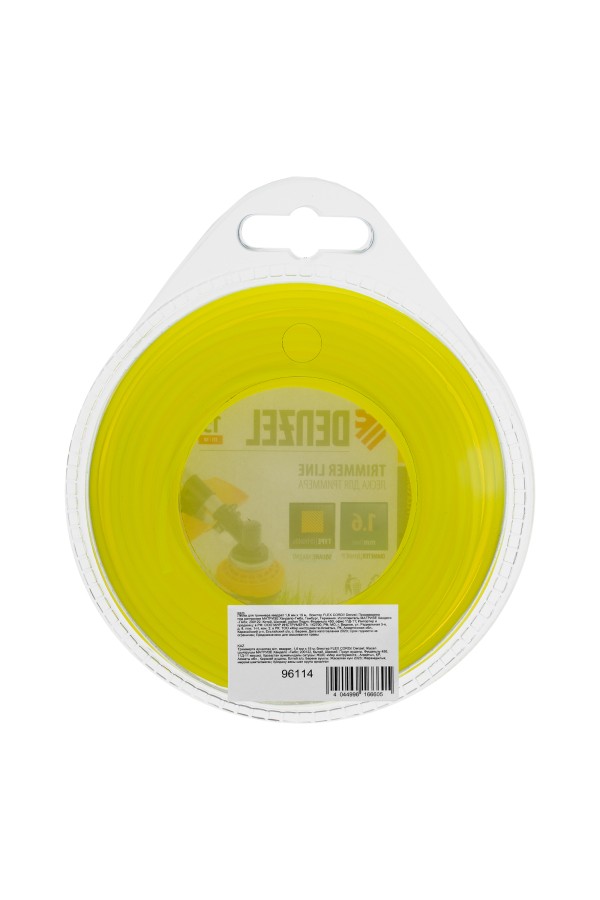 Леска для триммера квадрат 1.6 мм х 15 м, блистер Flex cord Denzel