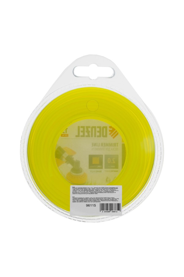 Леска для триммера, квадрат 2 мм х 15 м, блистер Flex cord Denzel