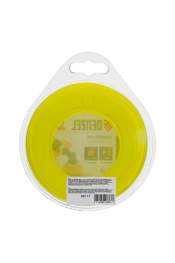 Леска для триммера, квадрат 2.4 мм х 15 м, блистер Flex cord Denzel