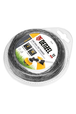 Леска для триммера, двухкомпонентная квадрат 2 мм, 15 м Extra cord Denzel