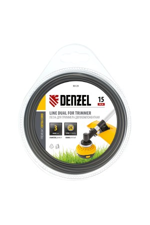 Леска для триммера, двухкомпонентная круглая 3.0 мм, 15 м Extra cord Denzel