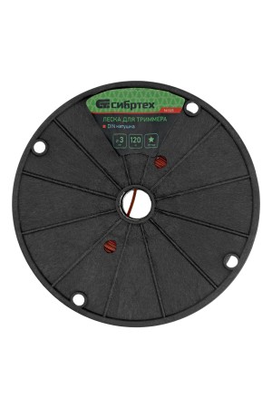 Леска для триммера звезда, на DIN катушке, 3 мм х 120 м, Россия Сибртех