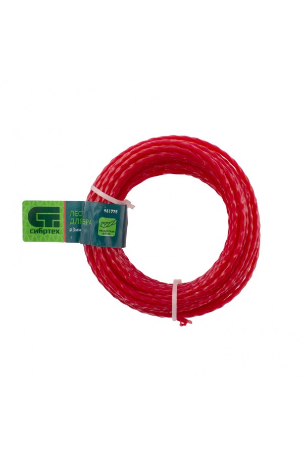 Леска для триммера квадратная витая, 3.0 мм х 10 м, Сибртех