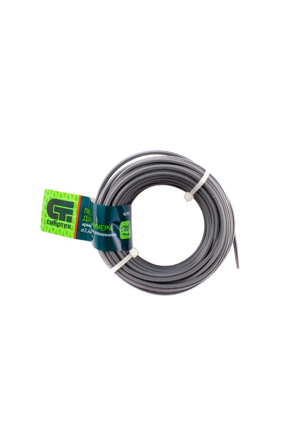 Леска для триммера звезда, армированная алюминием, 2.4 мм х 15 м, Сибртех